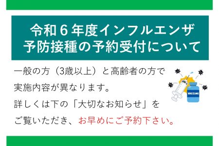 令和６年度インフルエンザ予防接種について